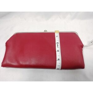 Target Red Faux Leather Kiss Lock Clutch Wallet